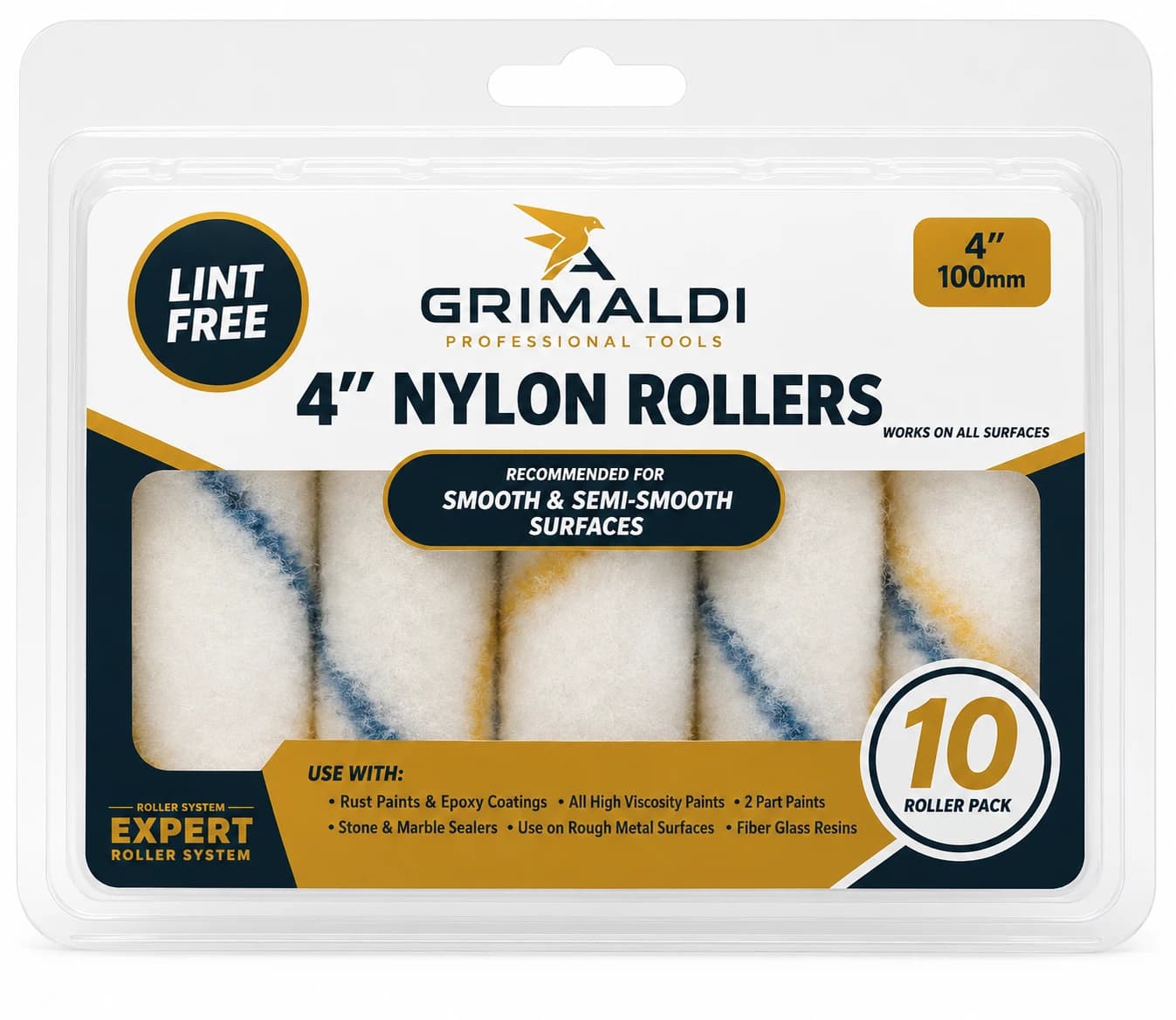 4" Nylon Rollers 10 Pack