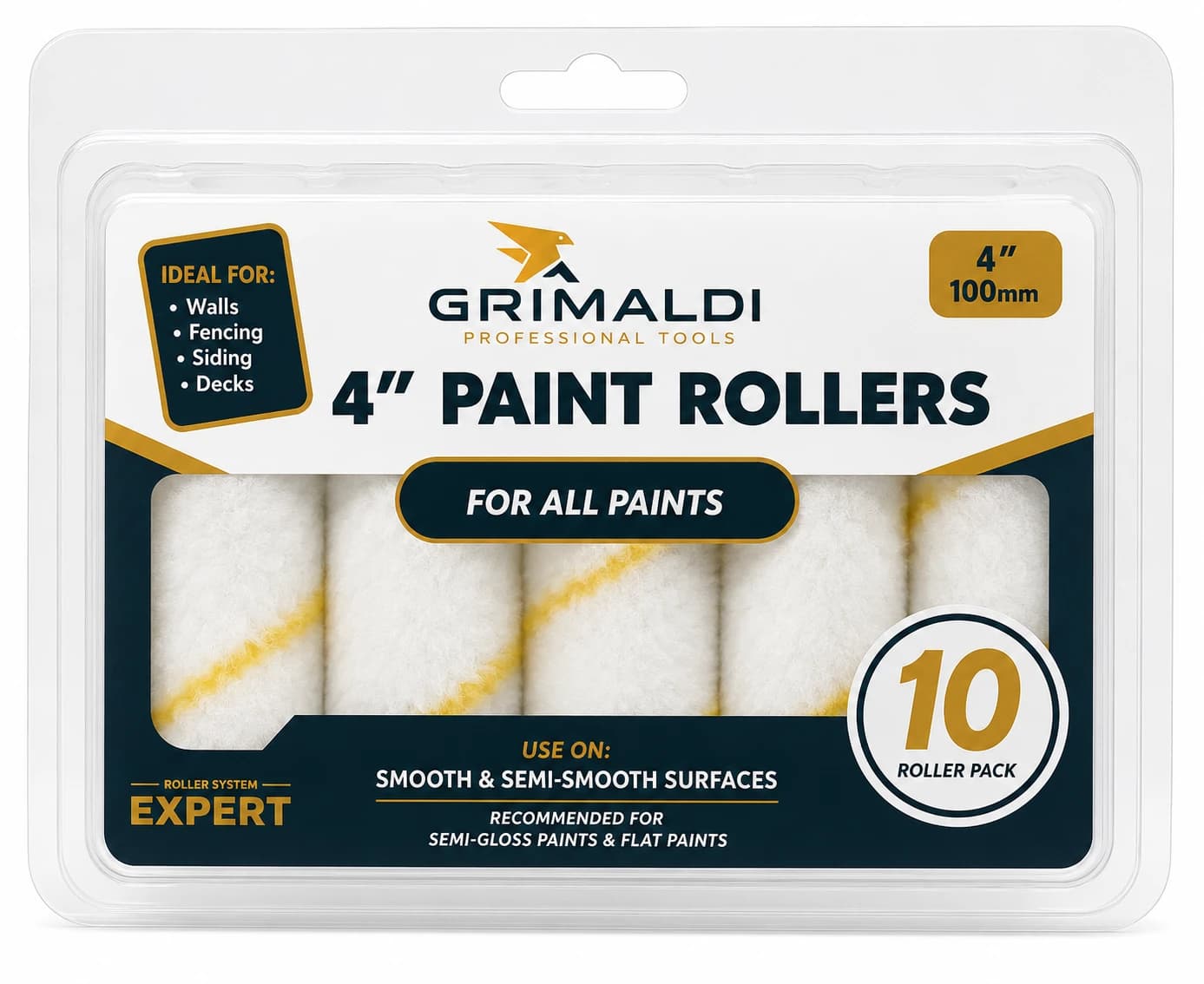 4" Paint Rollers 10 Pack
